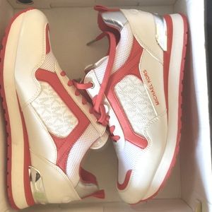 Micheal kors red and white tennis